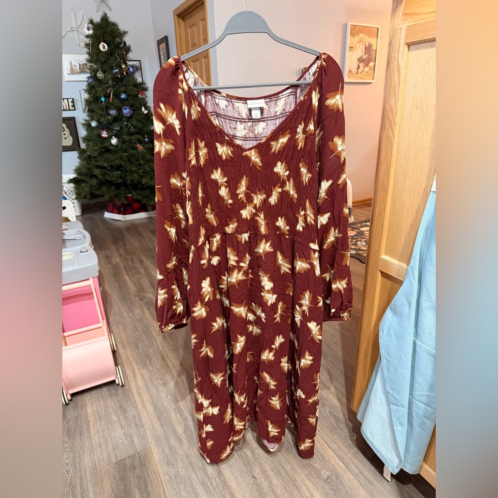 Ava & Viv burgundy Long Sleeve Dress